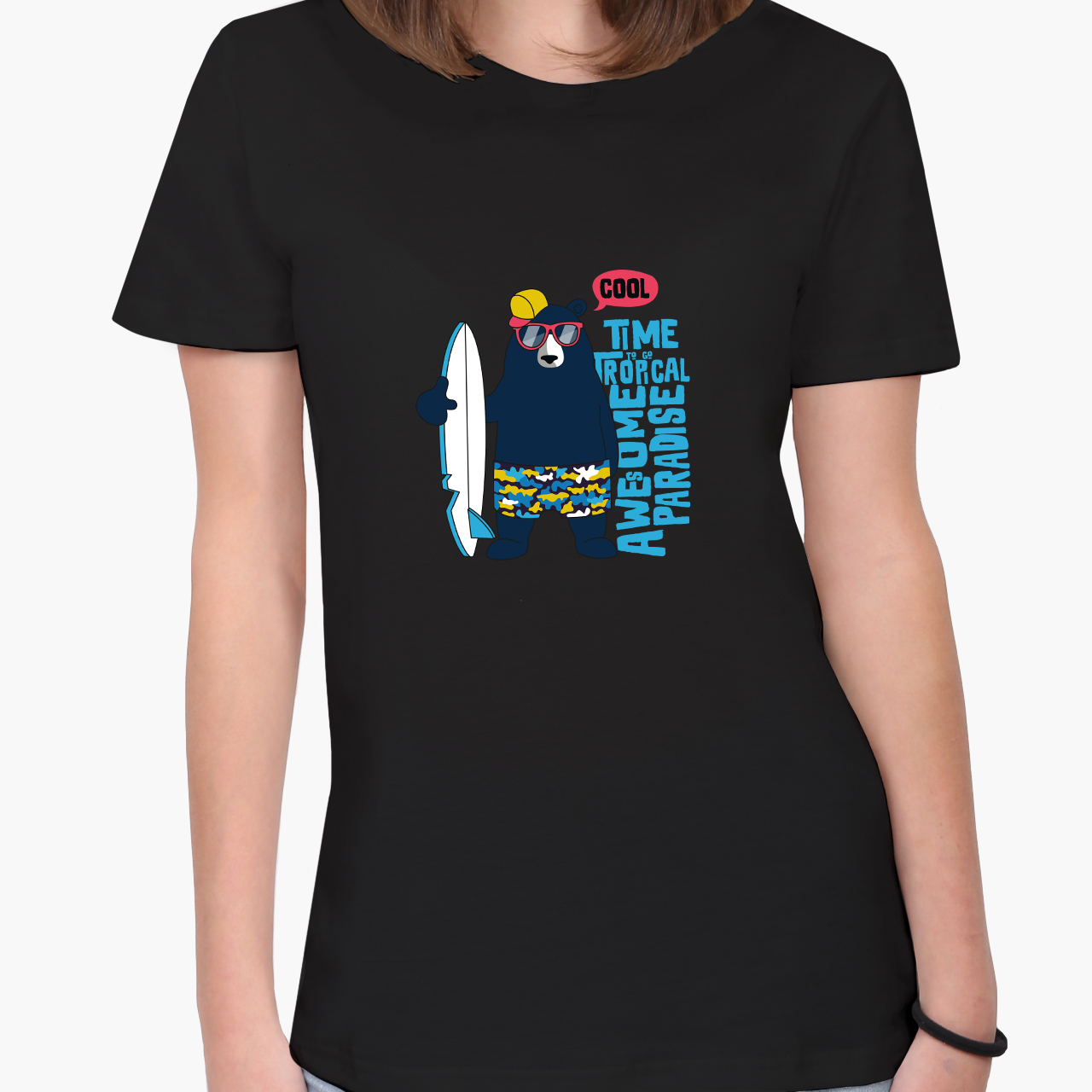 

Футболка женская Крутой Медведь (Cool Bear) (8976-2067-5) XXL Черная
