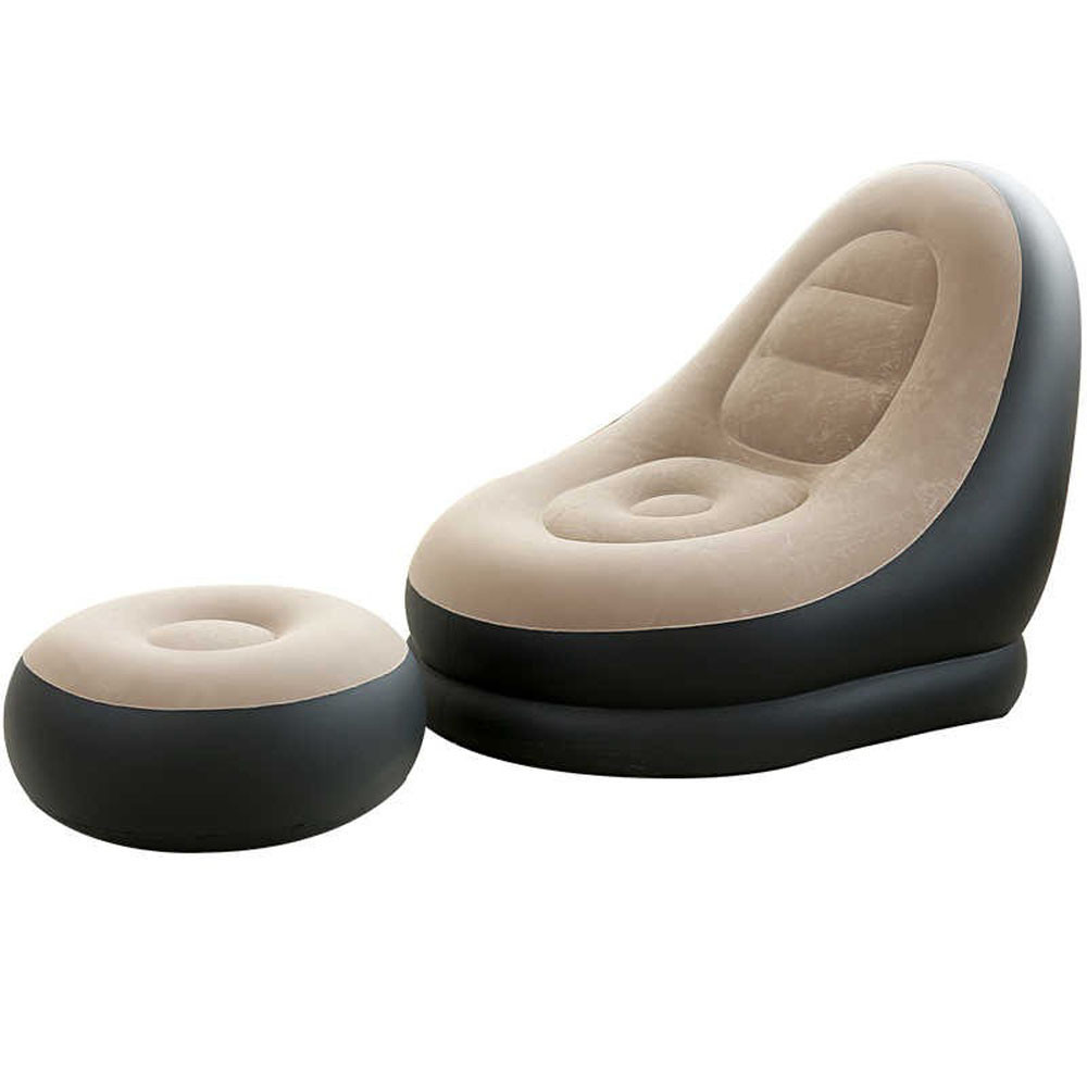 

Надувное садовое кресло с пуфиком Air Sofa Comfort zd-33223 велюр 76*130 см