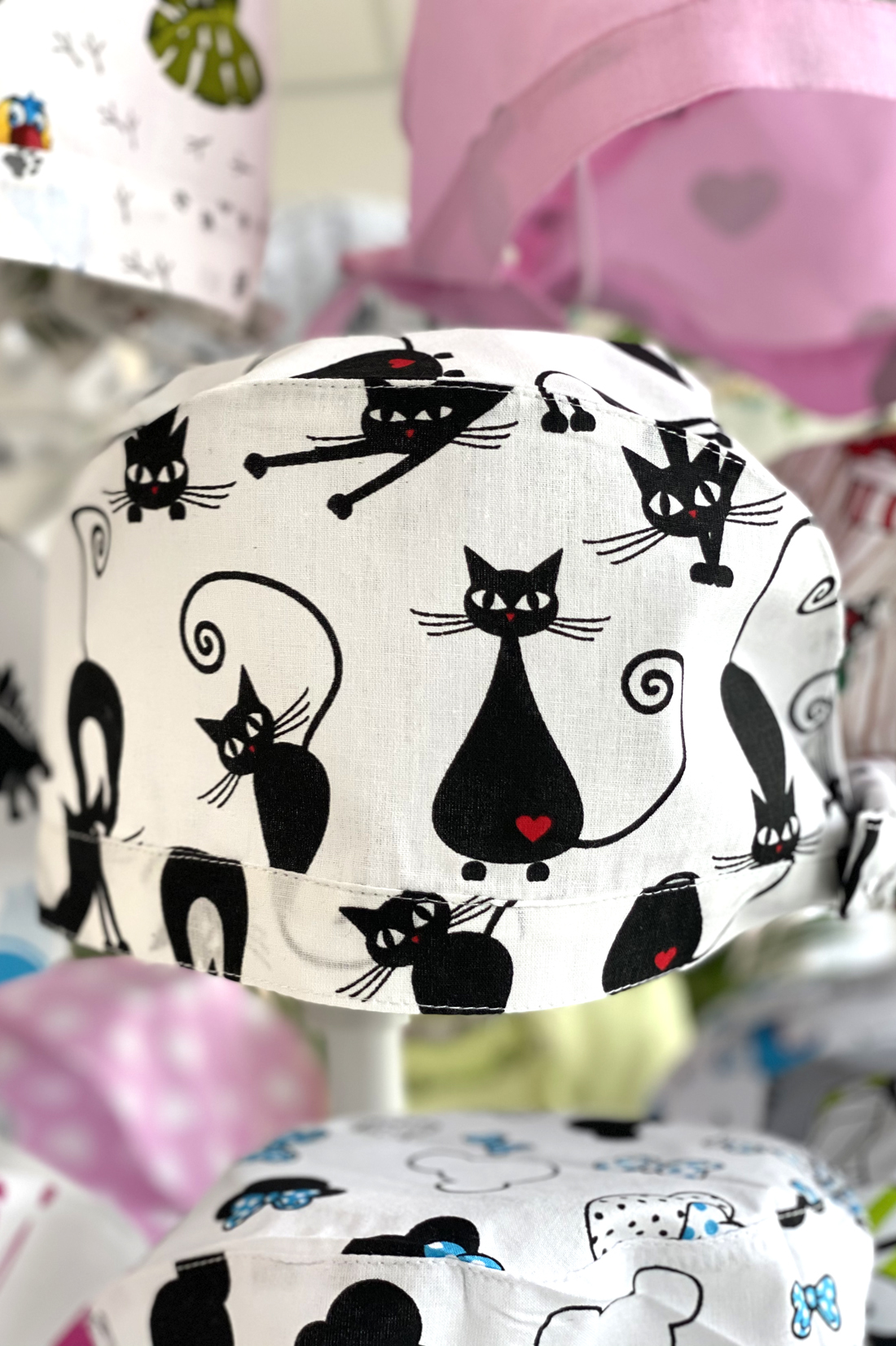

Медицинская шапочка "Cats Black" Модный доктор Универсальный