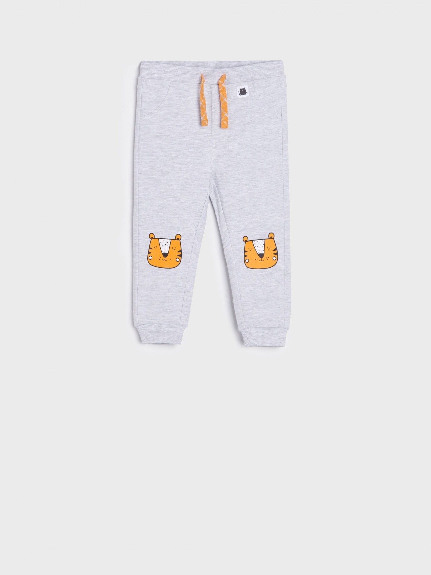 

Штанишки для мальчика fox & bunny Тигрик 9-12М 80см серые с принтом