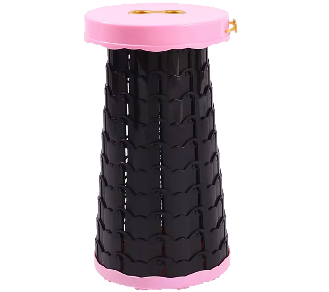 

Складной стул телескопический походный табурет Telescopic stool розовый