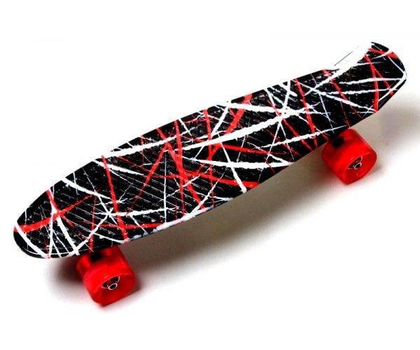 

Пенниборд с рисунком (Penny Board Print Light), Red design со светящимися колесами