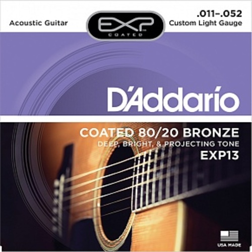 

D'Addario EXP13 Coated 80/20 Bronze 11-52 Custom Light