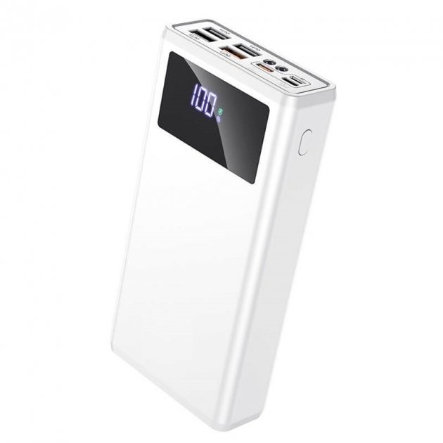 

Павербанк Hoco 30000 мАч 4xUSB/Lightning/Micro USB/Type-C |20W, 3A| white