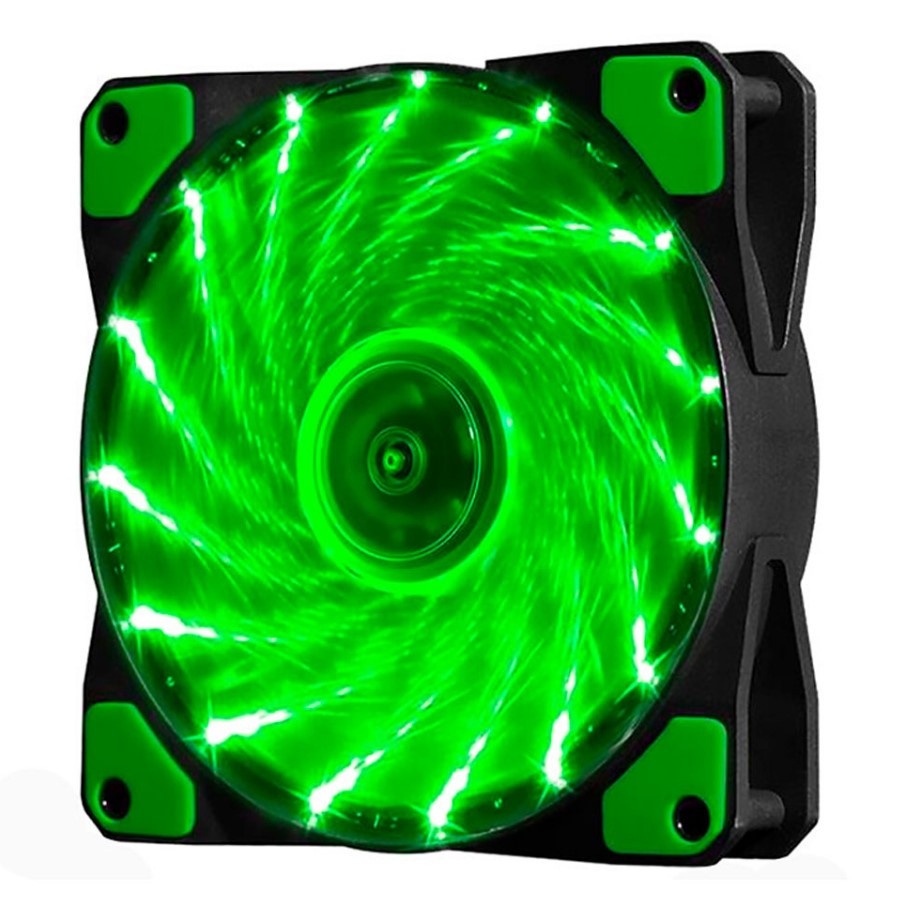 

Кулер корпусной Voltronic sleeve fan 3pin + 4pin - 120мм, 12V, 1100об/мин, 15LED, Green