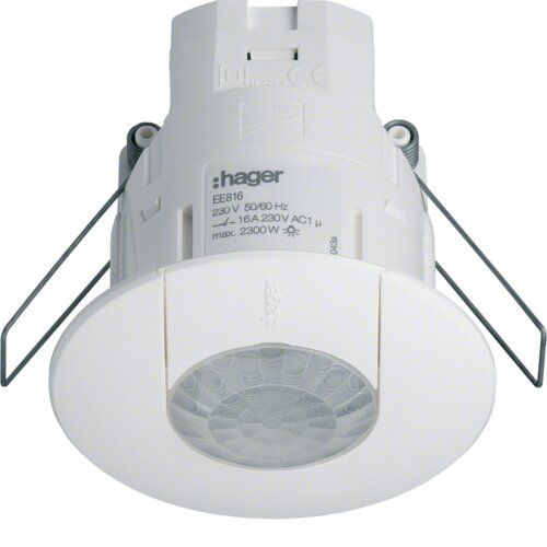 

Датчик присутствия Hager внутренней установки, 360град., DALI/DSI (EE816)