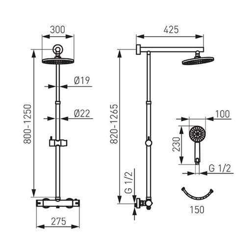 

Душевая система Ferro Trevi хром (12025594)