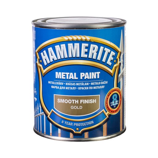 

Эмаль для металла Hammerite гладкая золотистая 0,75 л (10527601)