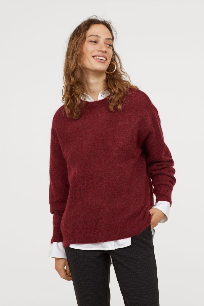 

Джемпер H&M свободный XS темно-вишневый 15-0008