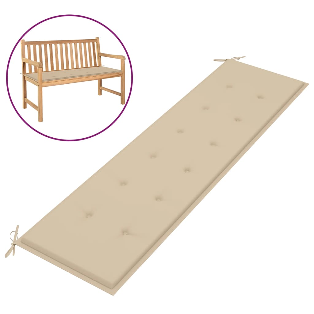 

Подушка для садової лавки Shumee бежева 180 x 50 x 3 см 47628