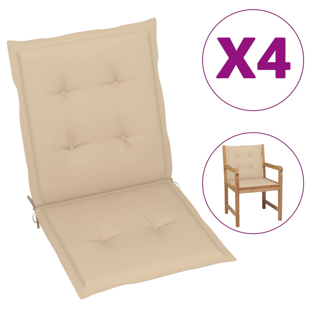 

Подушки для садового стільця Shumee 4 шт бежевий колір 100x50x3 см 47565