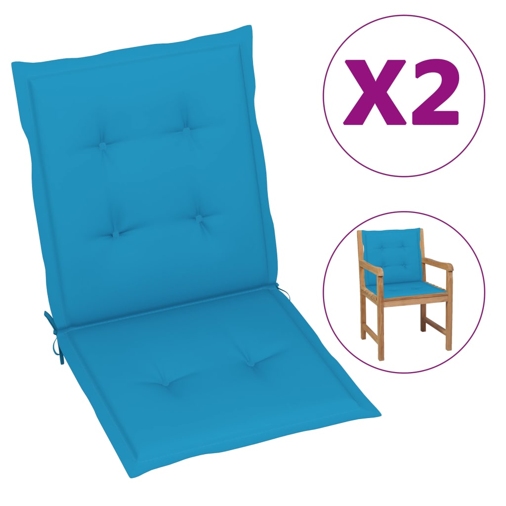 

Подушки для садових стільців Shumee 2 шт. Сині 100x50x3 см 47554