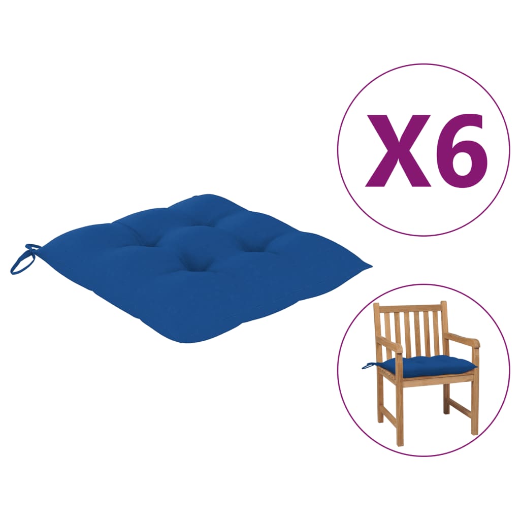 

Подушки на стільці Shumee 6 шт. Сині 50x50x7 см тканина 314928