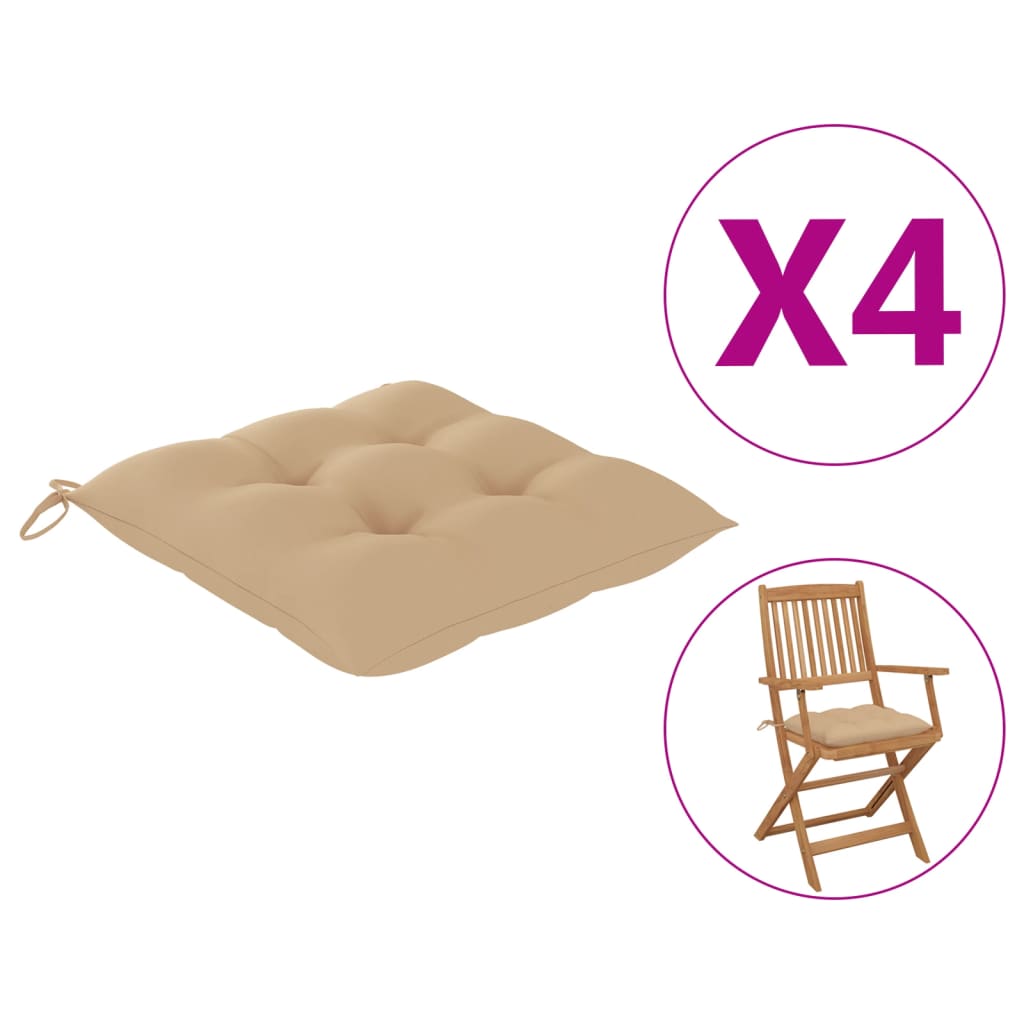 

Подушки на стільці Shumee 4 шт бежевий колір 40x40x7 см тканина 314870