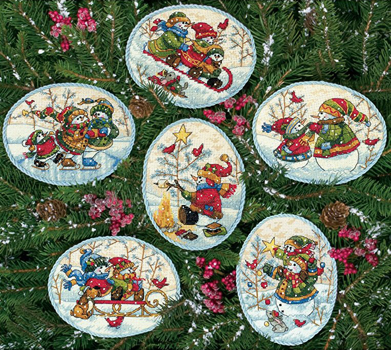 

Набор для вышивания Dimensions Playful Snowmen Ornaments