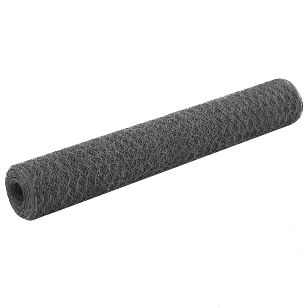 

Сітчаста огорожа Shumee 25x1 м сталь та ПВХ сіра 143280