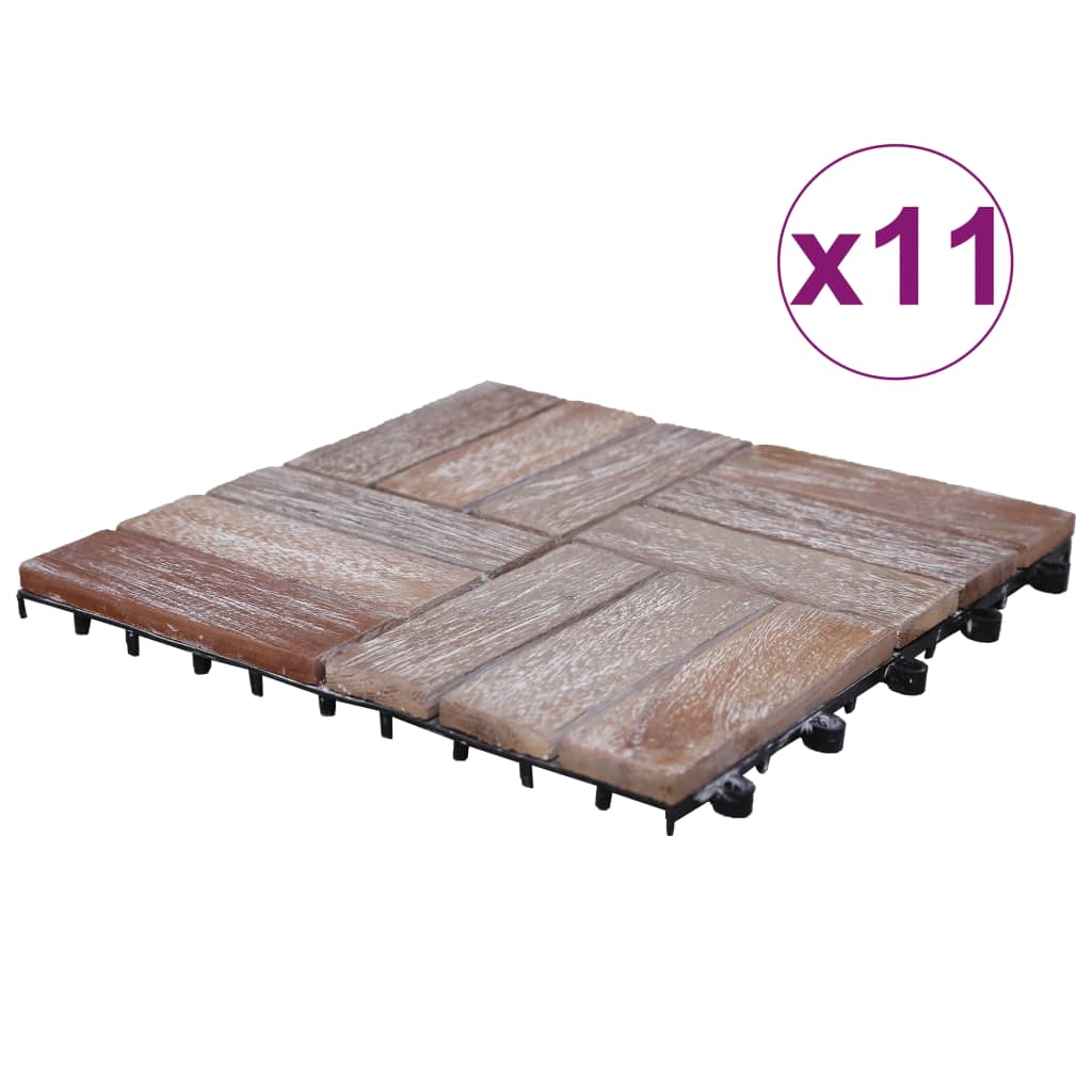 

Терасна плитка Shumee 11 шт. 30 х 30 см рекультивована деревина коричнева 45744