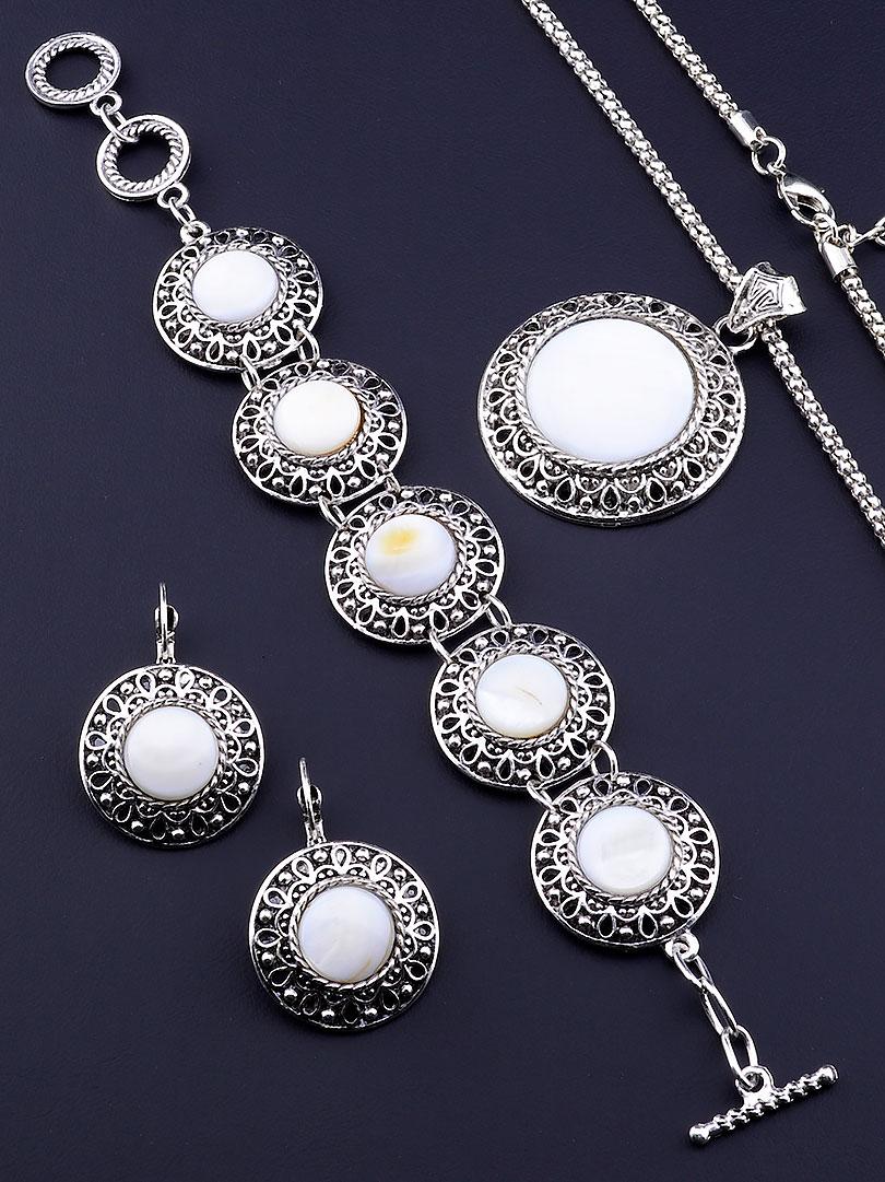 

Бусы+Серьги Перламутр 45 см.(035958 )