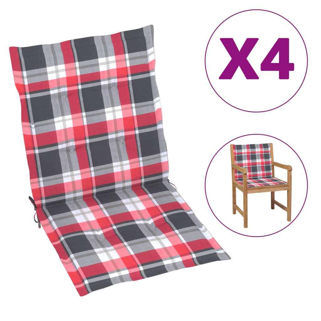

Накладки на стільці Shumee 4 шт червона клітинка 100x50x4 см 314153