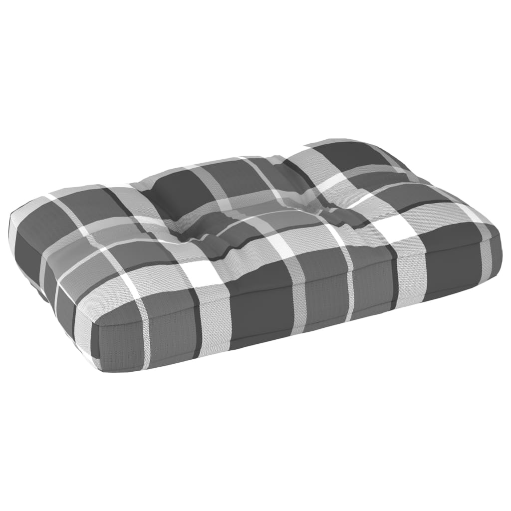 

Подушка для дивана з піддонів Shumee сіра картата 60x40x12 см 314447