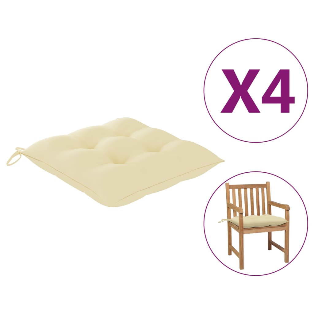 

Подушки на стільці Shumee 4 шт кремовий колір 50x50x7 см тканина 314903