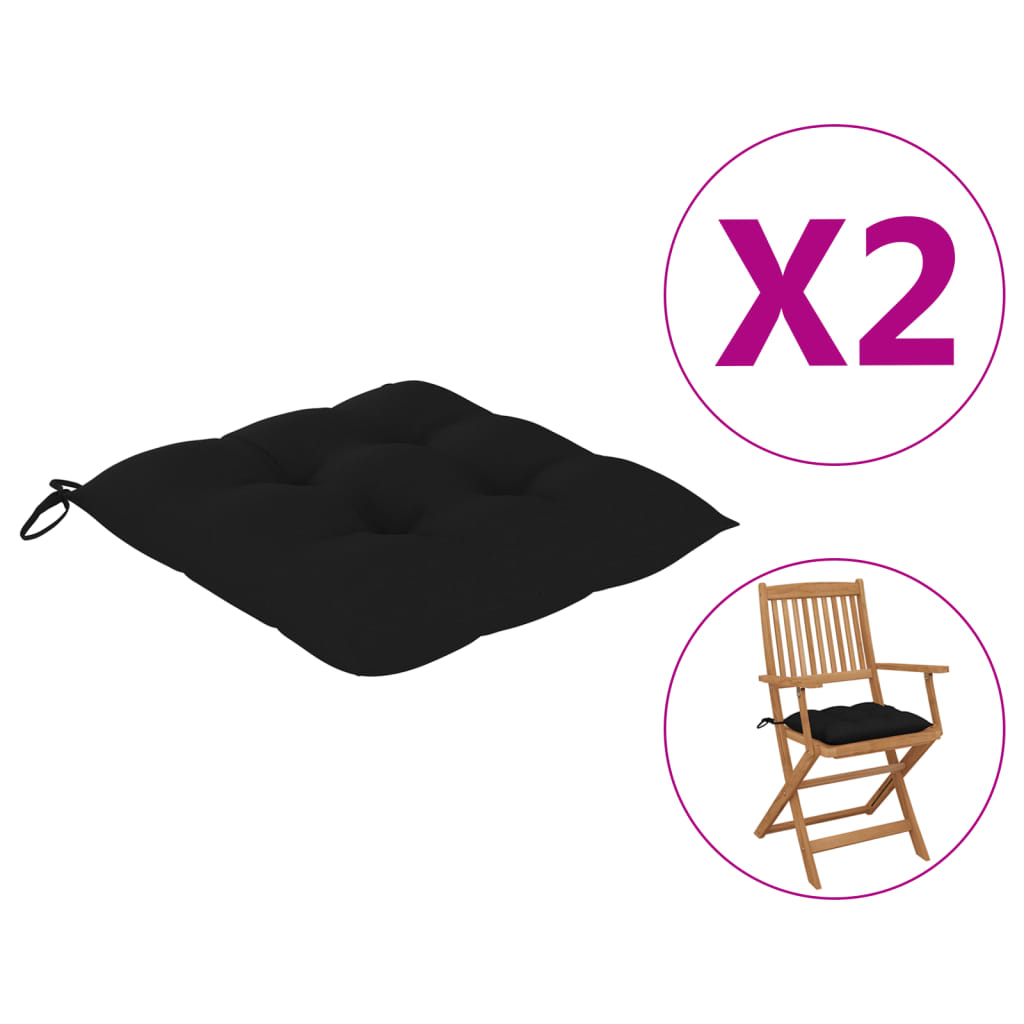 

Подушки на стільці Shumee 2 шт чорні 40x40x7 см тканина 314881