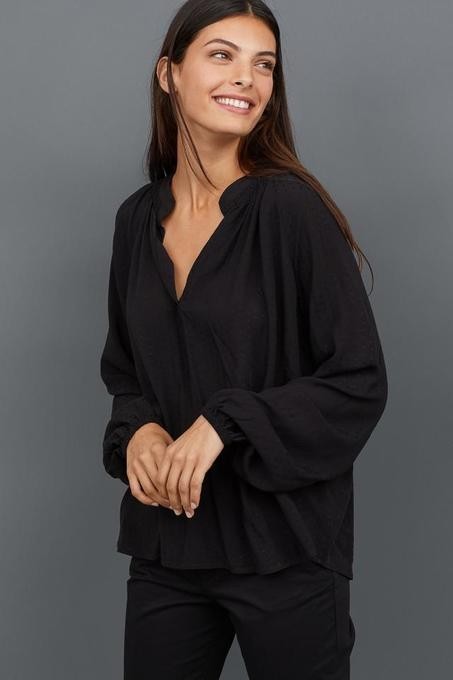 

Блузка H&M свободная  черная 13-0042, Блузка H&M свободная 36 черная 13-0042