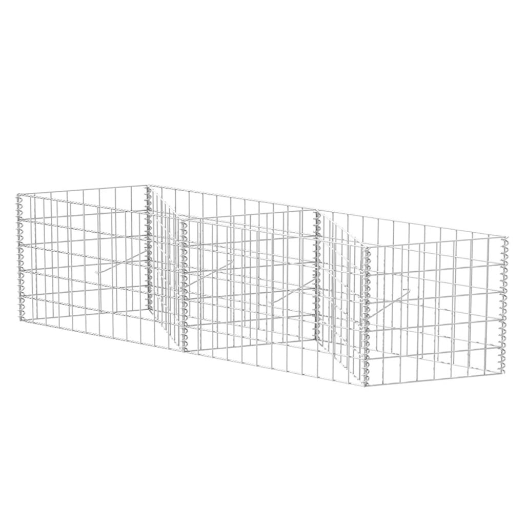

Габіоновий кошик Shumee 120x30x50 см оцинкована сталь срібло 142540