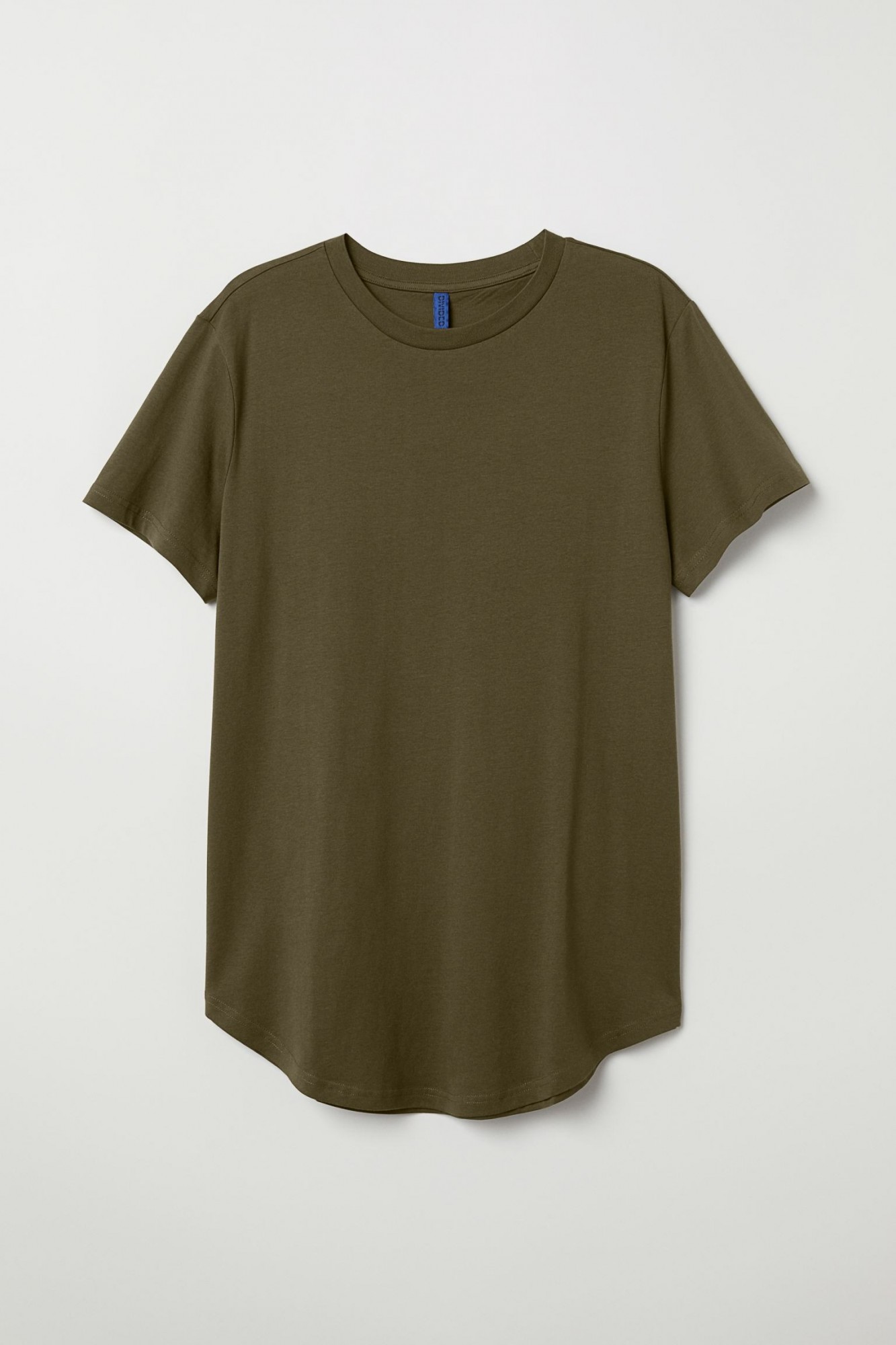 

Футболка H&M Long Fit  хаки 23-0006, Футболка H&M Long Fit XS хаки 23-0006
