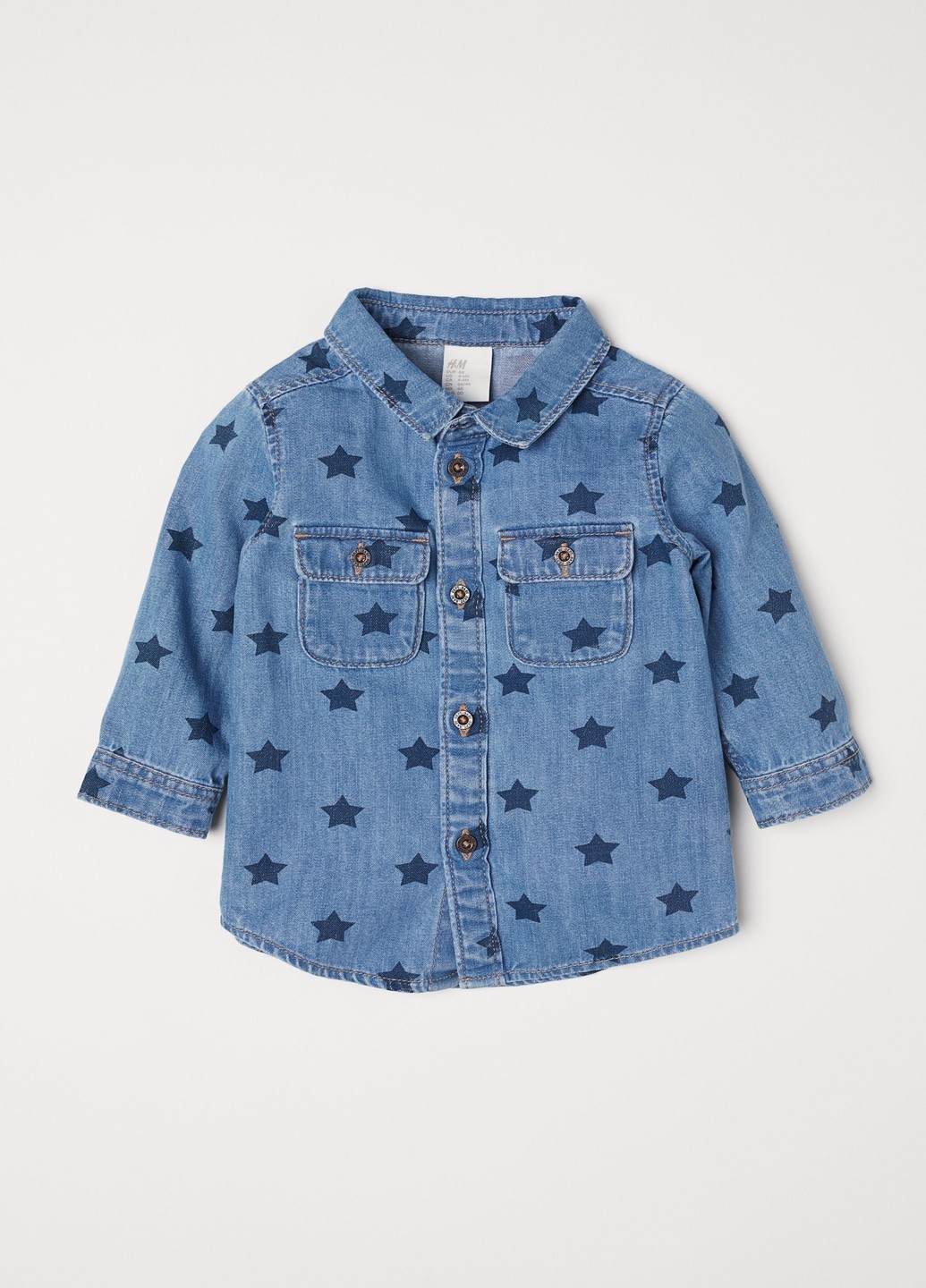 

Рубашка H&M джинсовая 68 синяя 3-0041