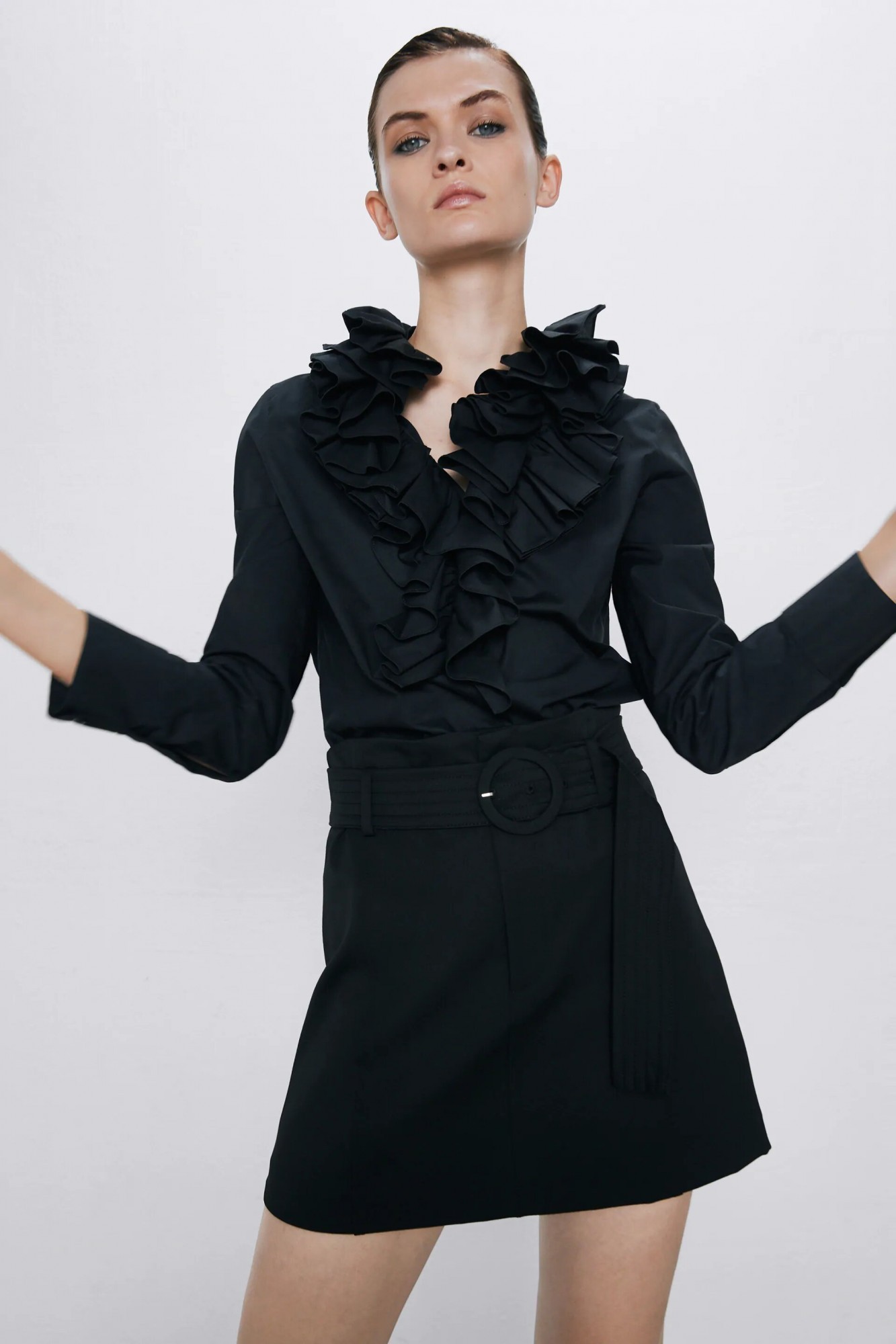 

Юбка Zara А-силуэта  черная, Юбка Zara А-силуэта XL черная
