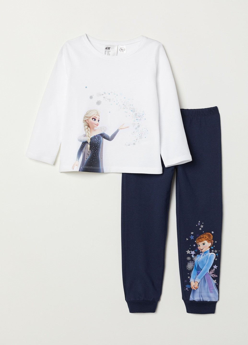 

Пижама H&M трикотажная 92 бело-синяя 2-0033