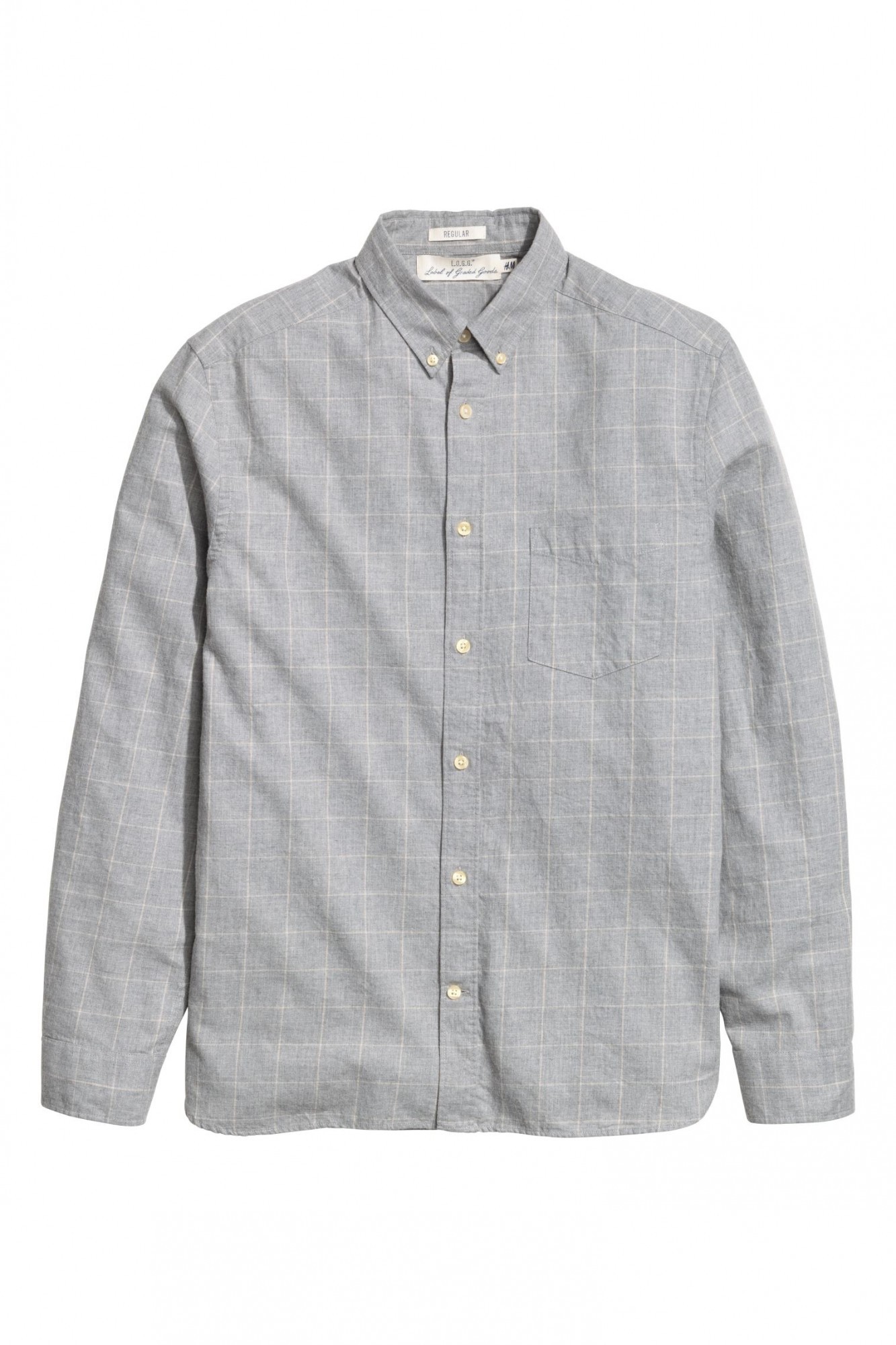 

Рубашка H&M Regular Fit S серая 23-0023