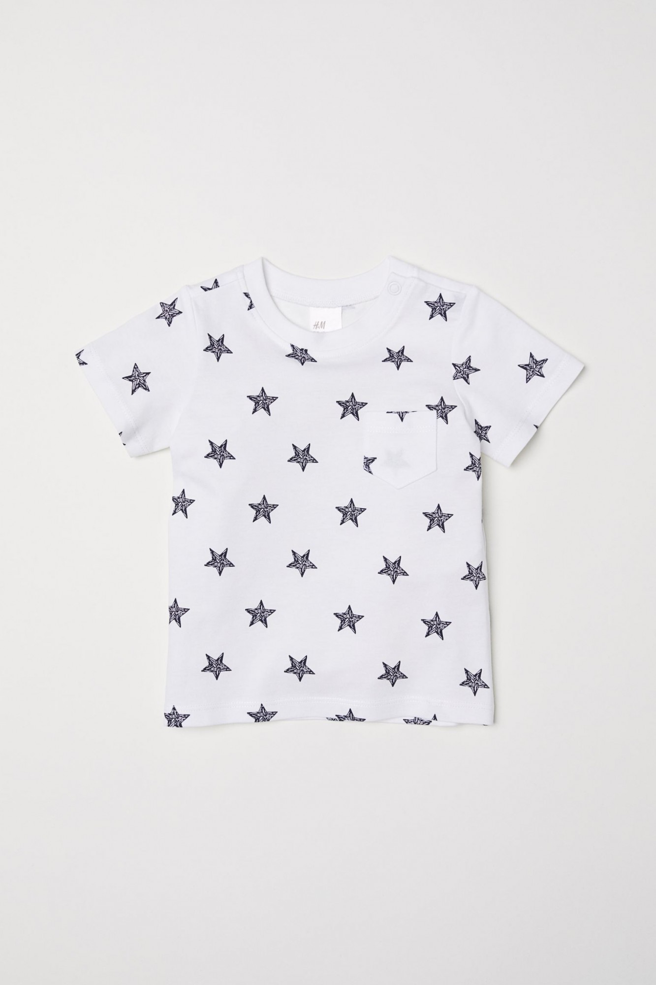 

Футболка H&M хлопковая 92 белая со звездами 3-0042