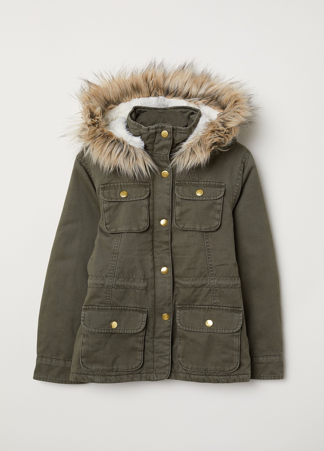 

Парка H&M утепленная 140 хаки 9-0051