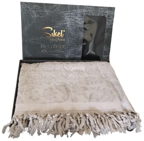 

Махровая простыня-пике Sikel Жаккард Lilyum Penye 200х220 Серая (ts-02769)