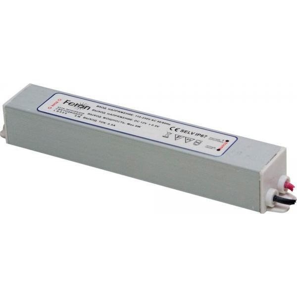 

Трансформатор электронный для LED ленты 30w 12V IP67