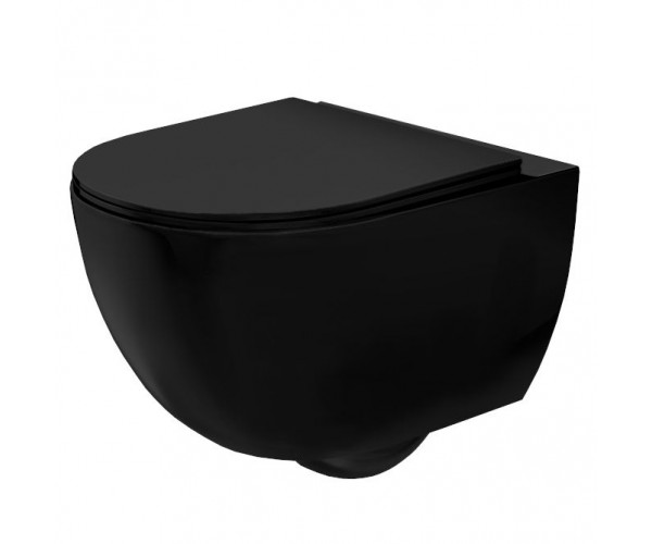 

Унітаз Rea Carlo Mini Rimless Flat Чорний МАТ REA-C8489