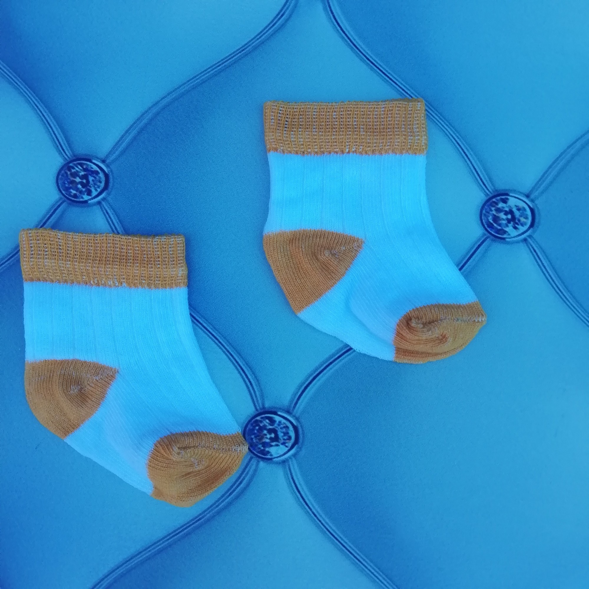 

Носки для новорожденных A.D.N Socks 6-8 р белый с горчичным