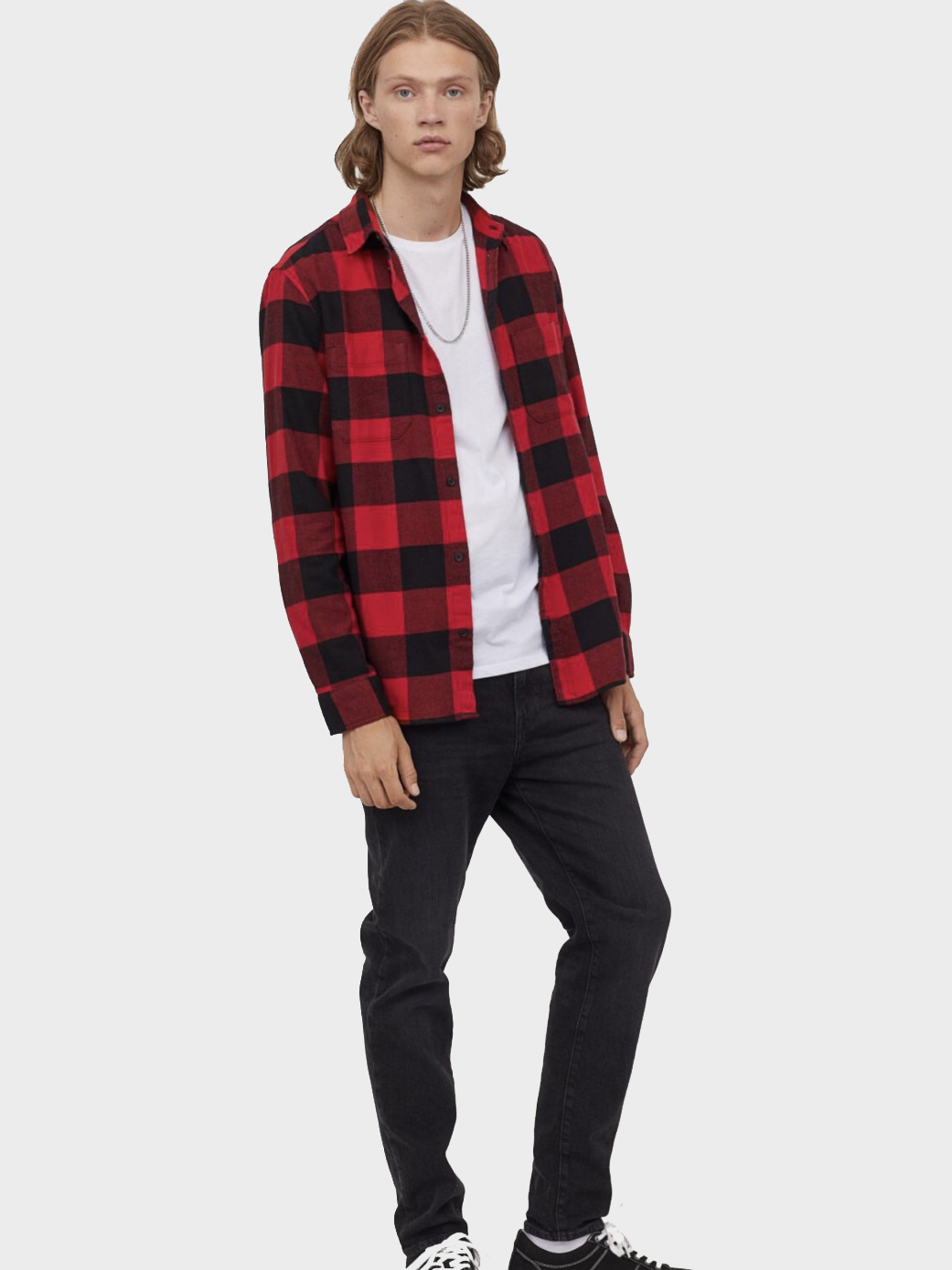 

Рубашка H&M 060743840 М Красная с черным