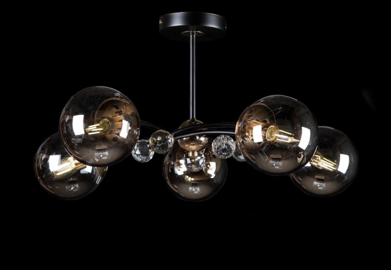 

Люстра с плафонами Ray L3981A/5 (BK+FGD) (AN001248)