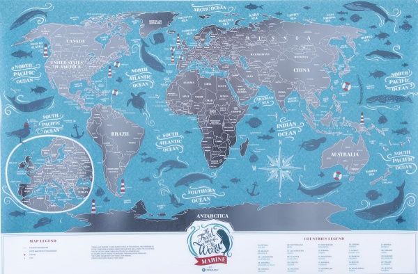 

Cкретч-карта 1DEA.me "Travel Map Marine World"