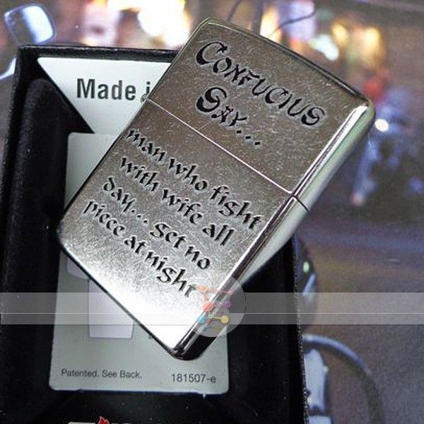 

Зажигалка Zippo 28460 CONFUCIUS SAY WIFE