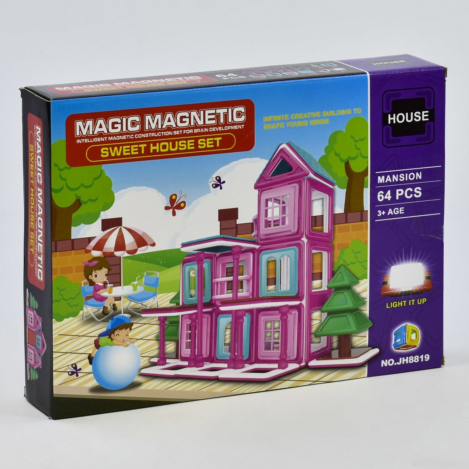 

Конструктор магнитный Magic magnetic jh 8819 особняк 64 детали