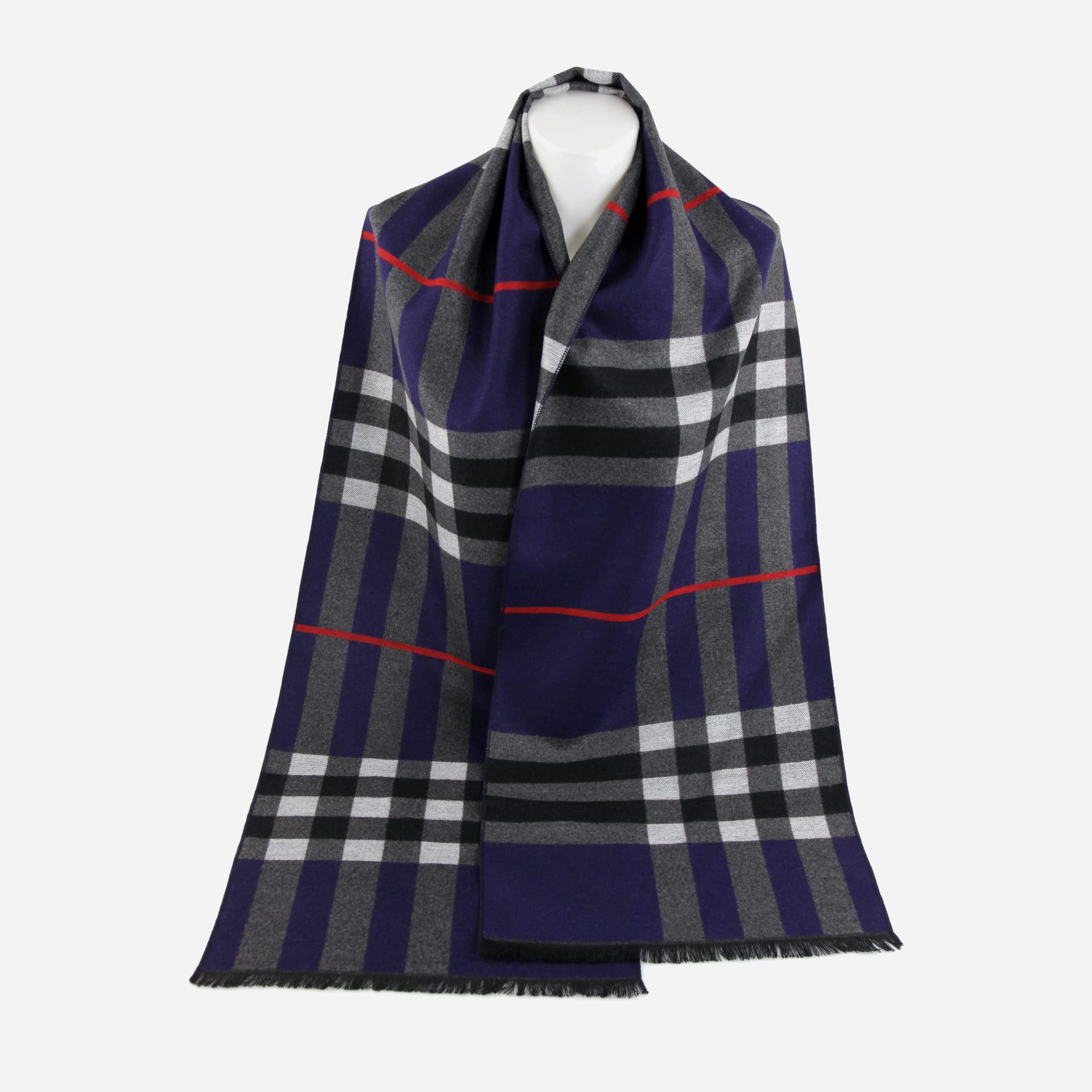 

Шарф TRAUM 2492-392 30х180 см Серый с синим