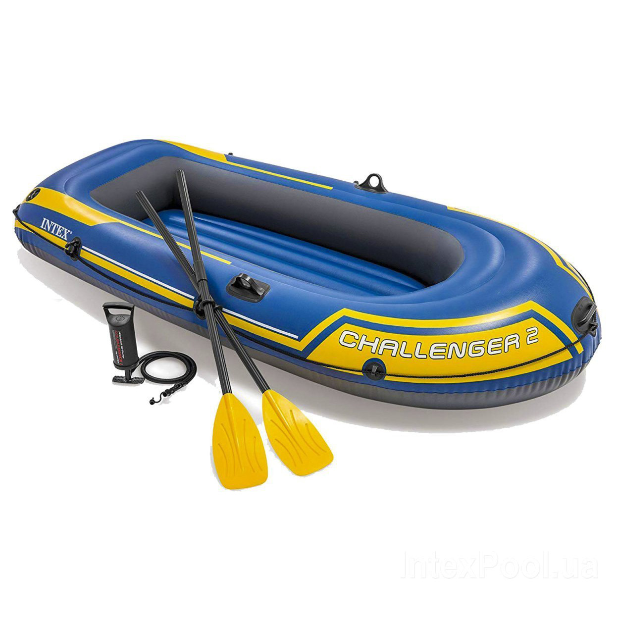 

Двухместная надувная лодка Intex 68367 Challenger 2 Set 236х114 см весла ручной насос