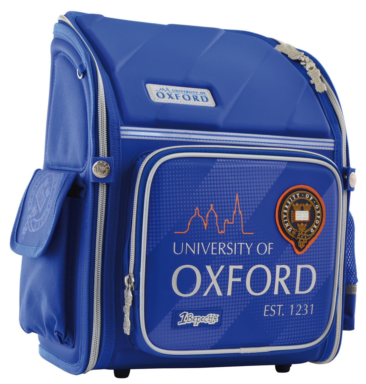 

Рюкзак школьный каркасный для мальчика 1 Вересня H-18 "Oxford" 14 л 35x28x14,5 см Синий