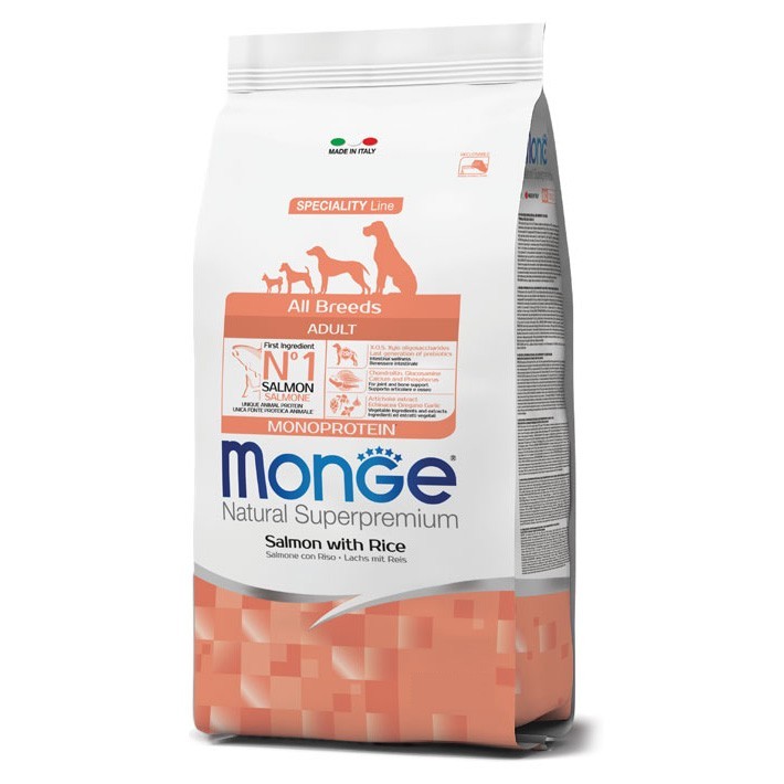 

Сухой корм для собак всех пород Monge All Breeds Adult Salmon с лососем 15 кг