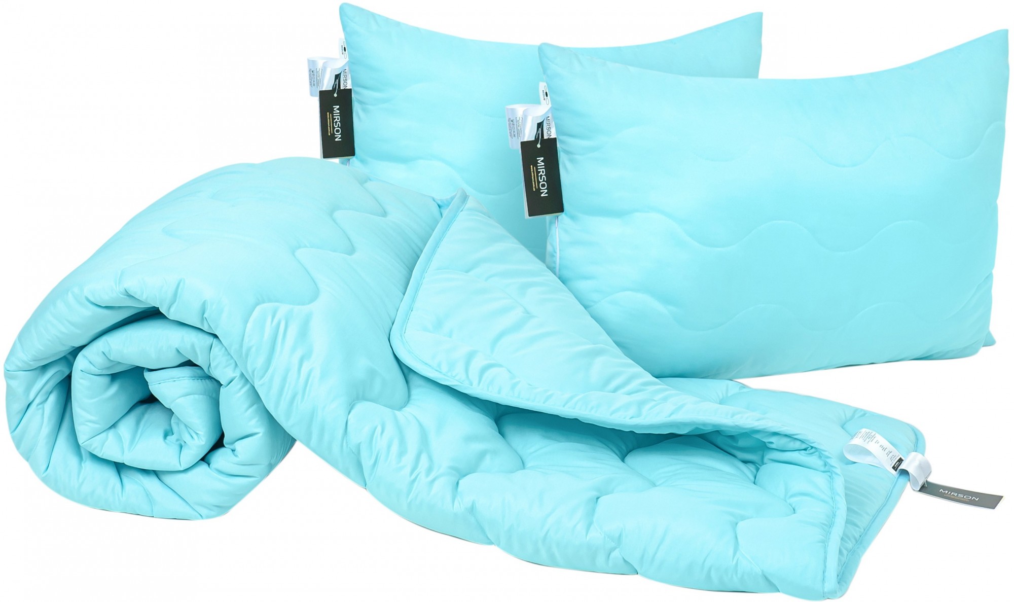 

Набор антиаллергенный MirSon EcoSilk Всесезонный №1662 155x215 см Eco Light Blue Одеяло + подушки 50*70 средние