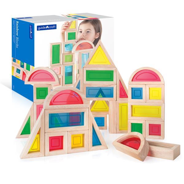 

Игровой набор блоков Guidecraft Block Play Большая радуга, 14 см, 30 шт. (G3016)